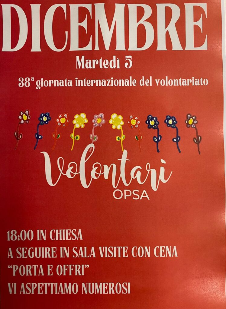 38ma Giornata Mondiale del Volontariato